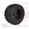 Hosim 70 * 125 mm RC Tires, All Terrain Soft Tire Mounted on 12mm Hex Wheels (Set of 4) for 1/10 RC Cars (Black Wheel hub)