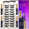 AkesuLash Magnetic Eyelashes Magnetic Lashes Natural Looking,10 Pairs Reusable Magnetic Eyelash kit with Applicator - Upgraded Long Lasting,- Easy Magnetized Eyelashes (4 Tube of Liner)