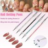AIBEE Nail Art Brushes, 5pcs Nail Liner Brushes Double-Ended Acrylic Nail Brush 5/7/10/12/15mm Nail Art Striping Brushes and Nail Dotting Pens for French Nail Tip