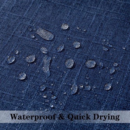 Kevin Textile Pack of 2 Decorative Outdoor Waterproof Throw Pillow Covers Checkered Pillowcases Classic Cushion Cases for Patio Couch Bench 18 x 18 Inch Blue