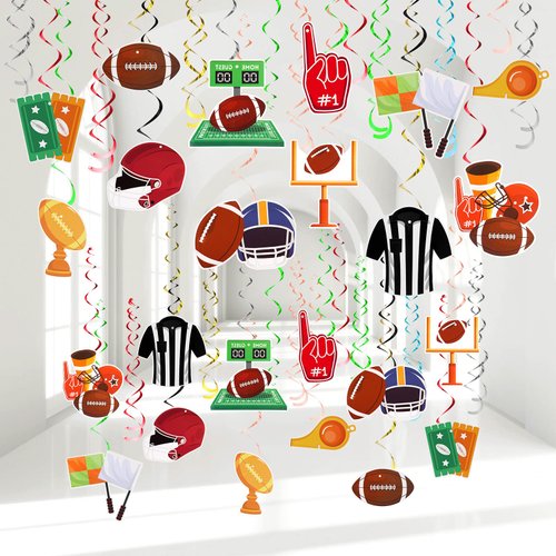 36 Pcs Football Hanging Swirl Sports Party Decorations Football Ceiling Decorations Football Theme Party Favors for Sport Game Day Party Supplies
