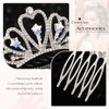 Kilshye Princess Tiara Comb Silver Girls Crown Hair Comb Star Rhinestone Tiaras Birthday Party Headdress for Kids (Silver)