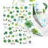 8Sheets St. Patrick’s Day Nail Art Stickers 3D Self Adhesive Shamrock Nail Decals, Luck of The Irish Leprechaun Shamrock Nail Deisgn Nail Supplies Nail Supplies