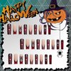 Wine Red French Press on Nails Medium Spider Web False Nails Metal Skeleton Spider Design Halloween Nails Square Full Cover Coffin Nails Artificial Acrylic Nails Halloween Glue on Nails for Women
