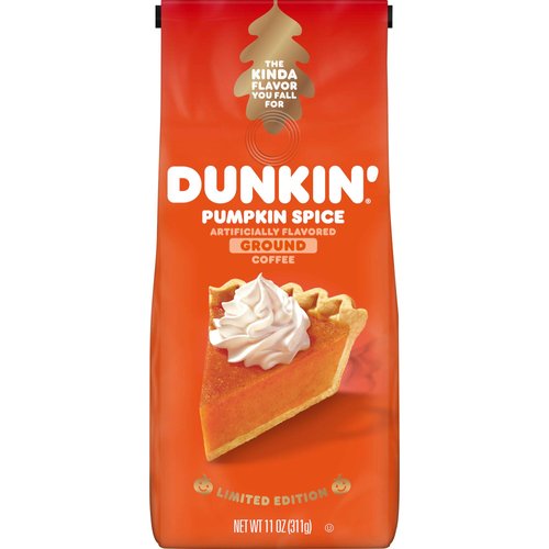 Dunkin' Medium Roast Pumpkin Spice Flavored Ground Coffee, 11 Ounce