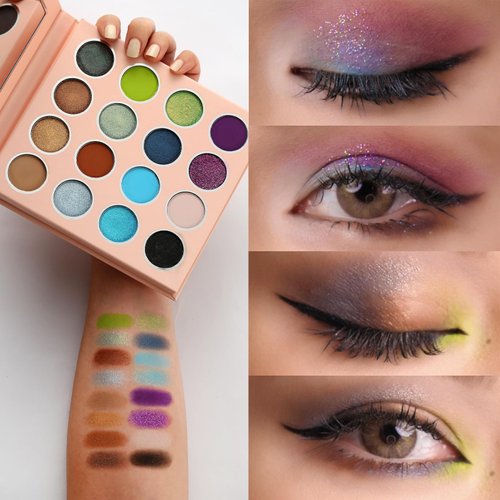 VavaSans Starry Forest Eyeshadow Palette 16 Colors Earth Tone with Blue Green Purple Pop Colors Matte Glitter Shimmer Long Lasting High Pigmented Blendable Smokey Eye Shadow Powder Makeup