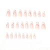 IMSOHOT French Almond Press on Nails Medium Stiletto Fake Nails White Pearl False Nails with Designs Glossy Cute Glue on Nails for Women