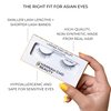 False Lashes for Monolids Starter Kit - Natural Eyelid Lifting Strip Eyelashes with Lash Applicator and Lash Adhesive - Best Lashes for Asian Eyes - Hannah Cho Beauty