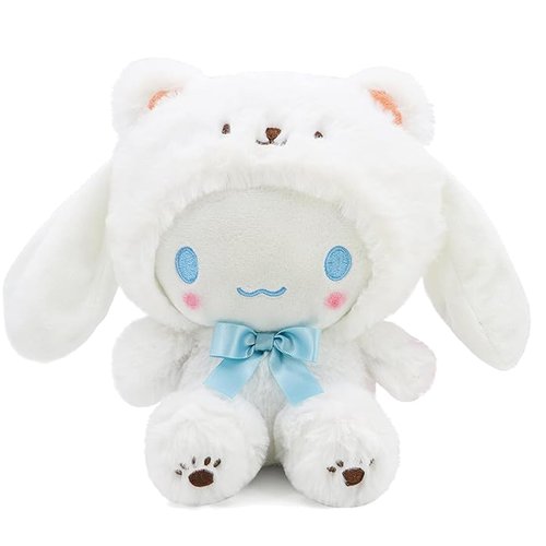 13.7" Cute Anime Plush Doll, Lovely Plush Stuffed Animal, Anime Cute Soft Plush Figure Toy, Pillow Plush Gift Filler Birthday Gift for Kids (White-Cinna)