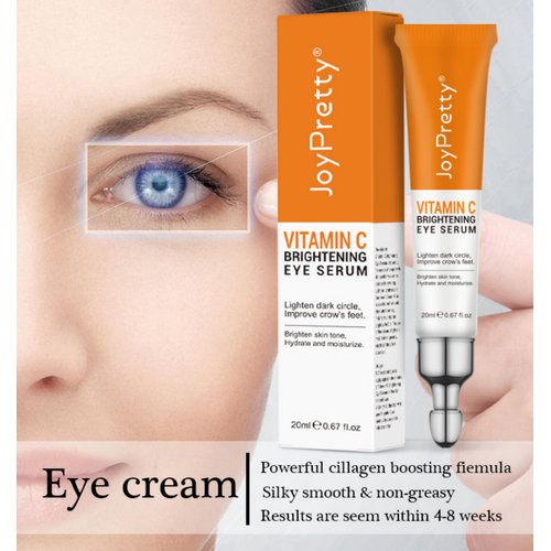 New JoyPretty Vitamin C Brightening Eye Serum,Eye cream,Anti Aging Serum with Vitamin C, Niacinamide and Hyaluronic Acid,Remove for Dark Circles Puffiness Under Eye Bags Fine Line Crow's Feet (2)