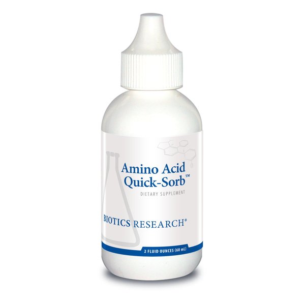 Biotics Research Amino Acid Quick Sorb Liquid Formula, Highly Absorbed, Glycine, L Alanine, L Arginine HCl, L Lysine HCl, L Proline, L Histidine HCl, L Serine, L Threonine, L Valine 2 Fluid Ounces