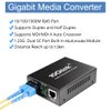 Gigabit SC to RJ45 Fiber Media Converter, Multimode Fiber to Ethernet Converter, 10/100/1000Mbps RJ45 Port to 1000Mbps Multi-Mode Fiber Dual SC Port, MMF, 1310nm, up to 1.5km, Auto-Negotiation