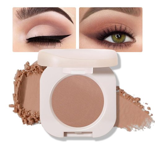Single Dark Nude Brown Matte Eyeshadow,Bright High Pigment Intense Monochrome Eye Shadow,Apply Makeup Easily,Matte Pressed Powder Single Eyeshadow,24 Hour Eye Makeup Longwear Waterproof,Blendable