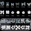 RODAKY 3D Nail Charms for Acrylic Nails Butterfly Flower Bear Nail Art Crafts Diamond for Nails Decoration Pearl Metal Nail Flatback Gem Crystal Rhinestones for Nail Design Charms DIY Crafts