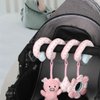 Ymeibe Baby Car Seat Toys, Infant Activity Spiral Plush Toys Hanging Stroller Toys for Baby Girl and Boy with Musical Sheep Rattles with Distorting Mirror (Pink Pig)