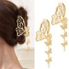 TEBIEKOY Butterfly Hair Clips Claw Clip for Women, 2 Pcs Metal Tassel Bow Hair Claws for Thick Thin Curly Fine Hair, Cute Metal Hair Claw Clips Accessories