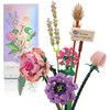 MEIEST Mini Building Blocks Flower Bouquet Set,Creative DIY Flowers Botanical Collection Construction Building Bricks Toy,Plant Model Eternal Flowers Home Decor,6+(Purple)