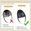 HH FASHION Clip in Bangs - 100% Human Hair Bangs Clip in Hair Extensions Brown Black Wispy Bangs, Clip on Air Curtain Bangs Fringe With Temples Hairpieces Curved Bangs For Women Daily Wear