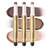 Falocutus 3 PCS Gel Eyeshadow Stick,Cream Matte and Shimmer Eyeshadow Pencil,Waterproof & Smudge-Proof Highlighter Makeup Pen,Long Lasting Shimmer Finishing and Create Resistant,O-Fiery Blaze