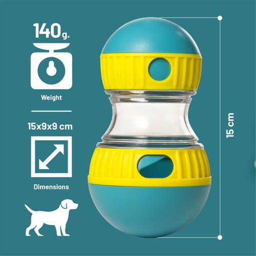 Petsylvania Interactive Dog Toys - Treat Puzzle - Dog Treat Dispenser with Button - Puppy and Medium Dog Toy - Dog Puzzle Feeder - Toys for Boredom and stimulating - Dog Treat Dispenser Toy