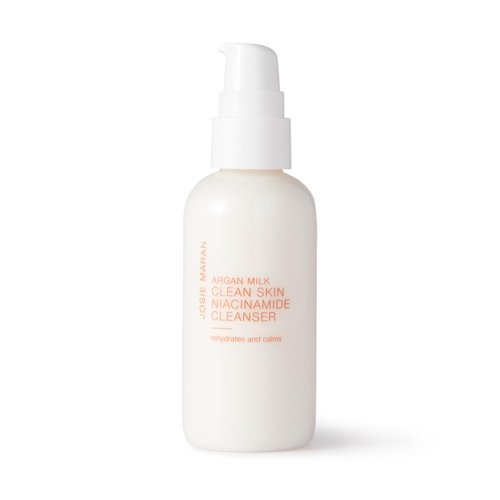 Josie Maran Argan Milk Clean Skin Niacinamide Cleanser - Creamy Face Wash & Makeup Remover - Hydrate Skin While Dissolving Makeup & Impurities (4 Fl Oz)