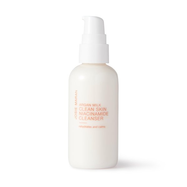 Josie Maran Argan Milk Clean Skin Niacinamide Cleanser - Creamy Face Wash & Makeup Remover - Hydrate Skin While Dissolving Makeup & Impurities (4 Fl Oz)