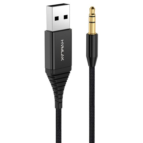 HVMLAK Bluetooth Aux Adapter for Car, USB Power Bluetooth 5.2 Receiver with 3.5mm Jack Kit Aux Input Microphone Handsfree Calling, Aux to Bluetooth Car Adapter for Home HiFi Stereo Speakers