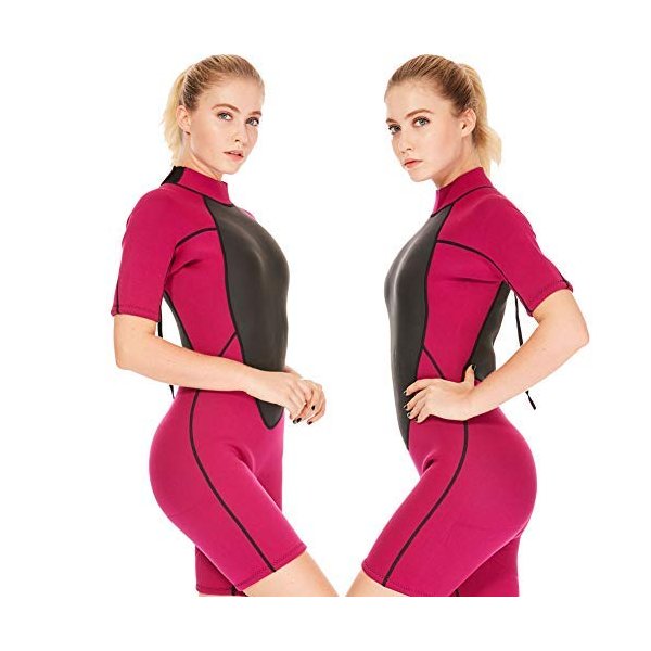 FLEXEL Shorty Wetsuit Women 2mm, Wet Suits for Mens in cold water, Neoprene Scuba Diving Suit for Surfing Swimming Snorkeling