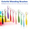 Ink Blending Brushes for Card Making, Blender Brushes for Stamping Scrapbooking Stencil, Ink Blending Tool, Blending Brush for Crafter Paper Broad Application Painting, Color Coded Handles, 10 Pack