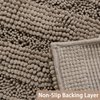 Turquoize Non-Slip Soft Chenille Bath Mat High Water Absorbent for Bath Room/Kitchen Machine-Washable, Perfect for Doormats,Tub,Size 47" X 17",Striped Pattern,Taupe