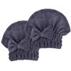 MAYOUTH Microfiber Hair Drying Towels Head wrap 2-Pack with Bow-Knot Shower Cap Hair Turban hairWrap Bath Cap for Curly Long & Wet Hair Gift for Women