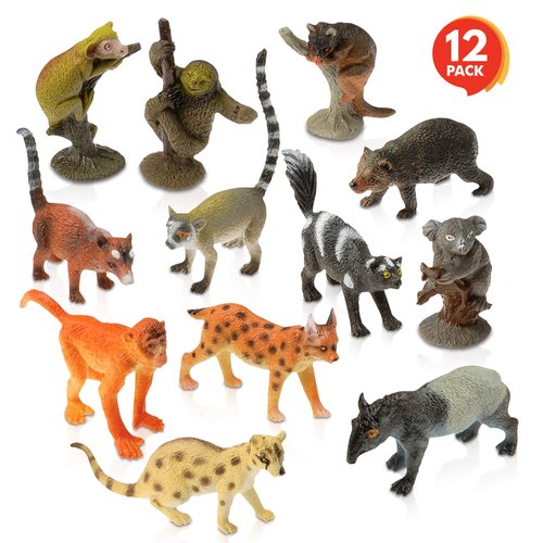 ArtCreativity Rainforest Figurines Toys Set - 12 Pack - Mini Plastic Jungle Rain Forest Figures for Kids and Toddlers - Birthday Party Favors, Giveaways, Goody Bag Fillers, for Boys and Girls