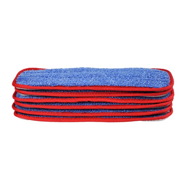 CleanAide® All Purpose Twist Yarn Microfiber Mop Pads 10 Inches Red 6 Pack