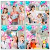 Teal Blue Pink Balloon Garland Arch Kit, Blue Pink Balloon Arch Latex Party Balloons with Inflatable Disco Ball for Girls Music Birthday Party Decorations Wedding Baby Shower Summer Party Supplies