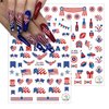 8Sheets 4th of July Nail Art Stickers Independence Day Nail Decals 3D Self Adhesive Nail Supplies American Flag Eagle Fireworks Design Classic USA Independence Day Elements Nail Decoration Accessories