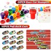 122 PCS Race Car Party Favors, Racing Birthday Party Favors with Pull Back Cars Drawstring Bags Slap Bracelet Keychain Stamper Tattoo Stickers, Racecar Theme Party Supplies Goodie Bag for Boys Kids