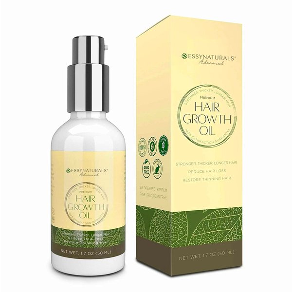 Essynaturals Hair Growth Oil with Biotin - Caffeine and Castor Oil for Fuller, Thicker, Longer Hair