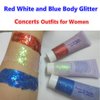 Go Ho Blue Face Body Glitter,Singer Concerts Blue Face Paint Glitter Makeup,Holographic Chunky Sequins Glitters for Eye Lip Hair Nails,Festival Glitter Rave Accessories,01 Blue Glitter 52g
