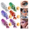 GL-Turelifes Mermaid Chunky Glitter Gel Chameleon Glitter Body Gel Festival Glitter Cosmetic for Face Body Hair Nails Makeup Scale Polarized Sequins Glitter Eyeshadow 30ml (#16 Silver Purple)