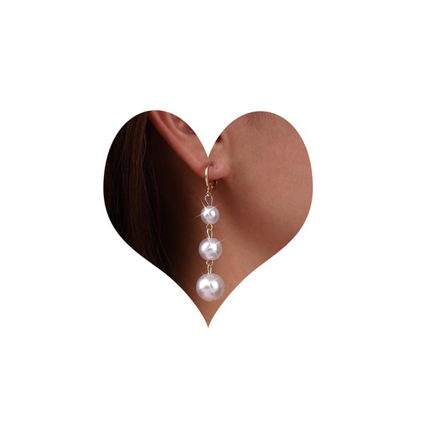 Sttiafay Vintage Pearl Drop Earrings Gold Long Tassel Pearl Earrings Pearl Chain Dangle Earrings Pearl Huggie Hoop Earrings Jewelry for Women