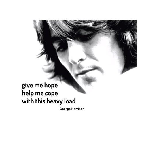 Give Me Hope - Inspirational George Harrison Wall Art, This Wall Decor Music Poster, is a Great Vintage Silhouette For Home Decor, Bedroom Decor, Office Decor, or Room Decor Aesthetic, Unframed - 8x10