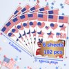 102 PCS American Flag Temporary Tattoos, 6 Sheets July 4 Temporary Tattoos, USA Flag Tattoos, USA Tattoos, Red White and Blue Party Supplies, USA Flag for 4th of July, Memorial Day, Labor Day