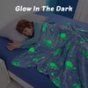 QSTEHEML Glow in The Dark Blanket,Galaxy Blanket Gift for Boys Age 3 4 5 6 7 8 9 10 11 12 Year Old, Space Throw Blanket for Kids Boys- Christmas Birthday Bedroom Decor 50"×60"