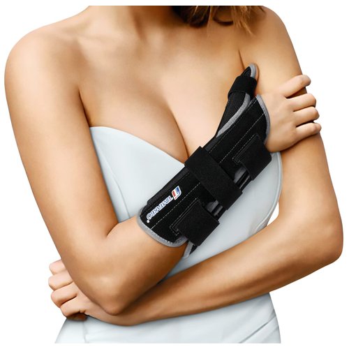 TIMTAKBO Thumb Spica Splint Wrist Brace, Carpal Tunnel Wrist Thumb Brace Rigid Support, Wrist Splint Night Support Thumb Stabilizer, Hand Brace for Sprained Wrist, Arthritis, Tendonitis, Injury, Right Hand, M