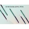 PACK OF 10 - Mellie Microblading Disposable Microblading Pen with Pigment Sponge Disposable Tool For Creating Eyebrows Microblading Supplies (U18 NANO .15mm, Rainbow)
