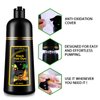 ALIVER Hair Dye Shampoo (Black) - 3-in-1 Natural Herbal Essence: Coloring, Nourishing, and Hair Growth Promoter - 500ml, Hypoallergenic and Harmless for Scalp Care