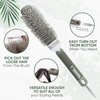 Beauty Carves Round Hair Brush, 32 mm Barrel with 2 Clips – Blowout Brush with Flexible Nylon 66 Bristles - Nano Ionic Heat Resistant Tech for Professional Curling, Styling & Shining Texture
