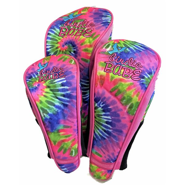 Birdie Babe Golf Club Head Covers Pink Tie Dye Set of 3