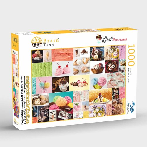 Brain Tree - Cool Icecream 1000 Piece Puzzle for Adults - Unique Puzzles for Adults 1000 Pieces and up with Droplet Technology for Anti Glare & Soft Touch - 27.5”Lx19.5”W