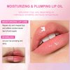Magic Color Changing Plumping Lip Oil, Hydrating Lip Gloss Tinted Lip Balm Lip Care Transparent Toot Lip Oil, Long Lasting Nourishing Lip Glow Oil Non-sticky Big Brush Clear Primer Lip Tint